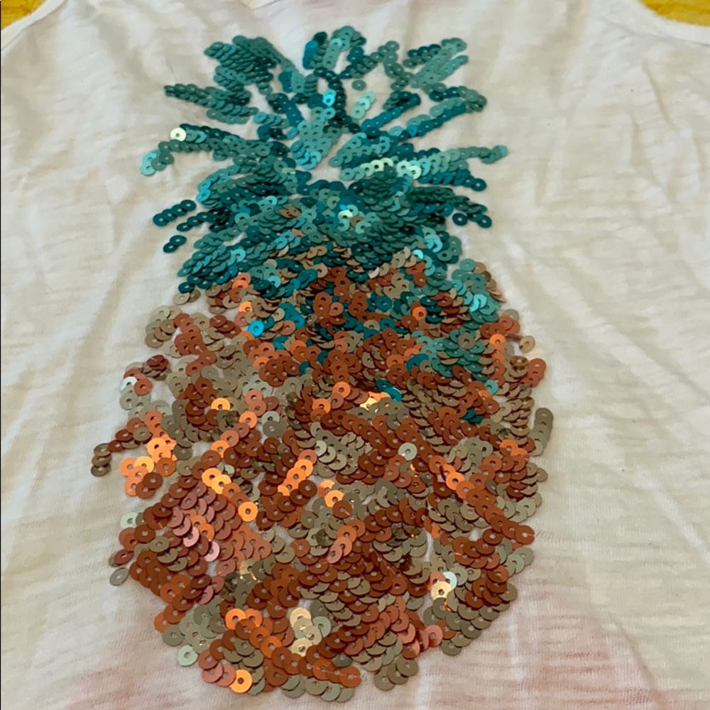Girls sequined pineapple tank top